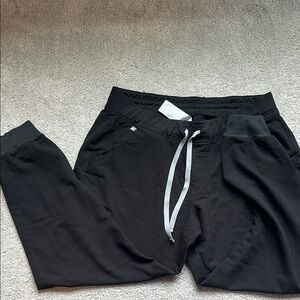 Figs Black Jogger scrub Pants with Drawstring